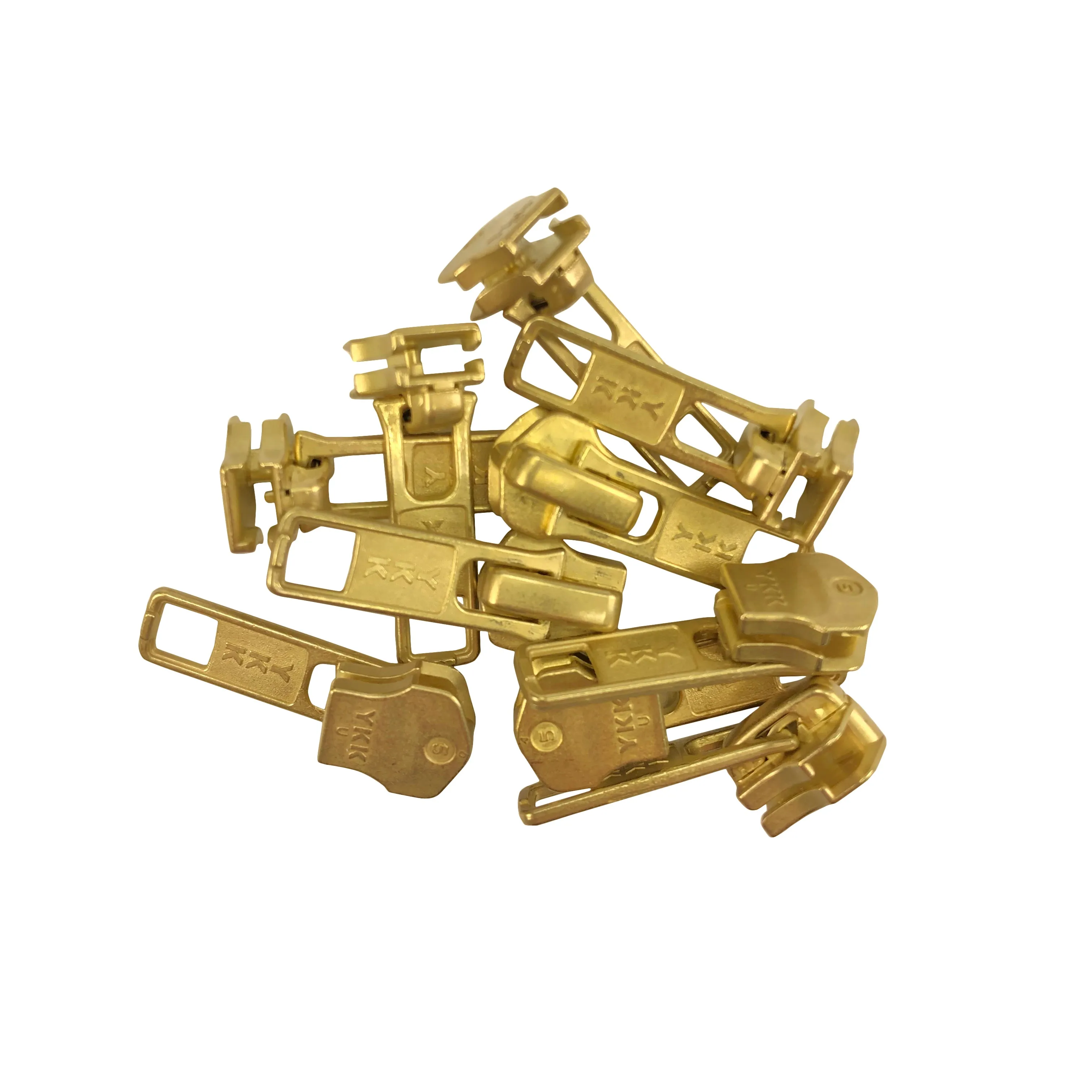 #5 YKK Metal Short Tab Slider Gilt - 10 Pack