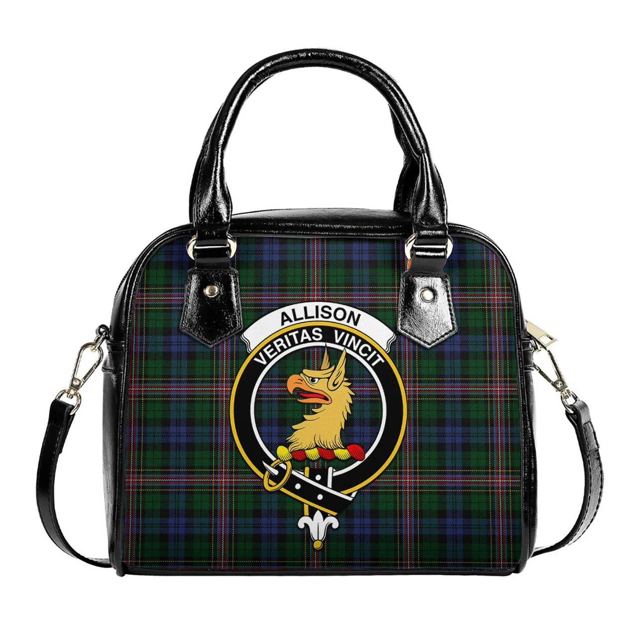 Allison Tartan Shoulder Handbags with Family Crest