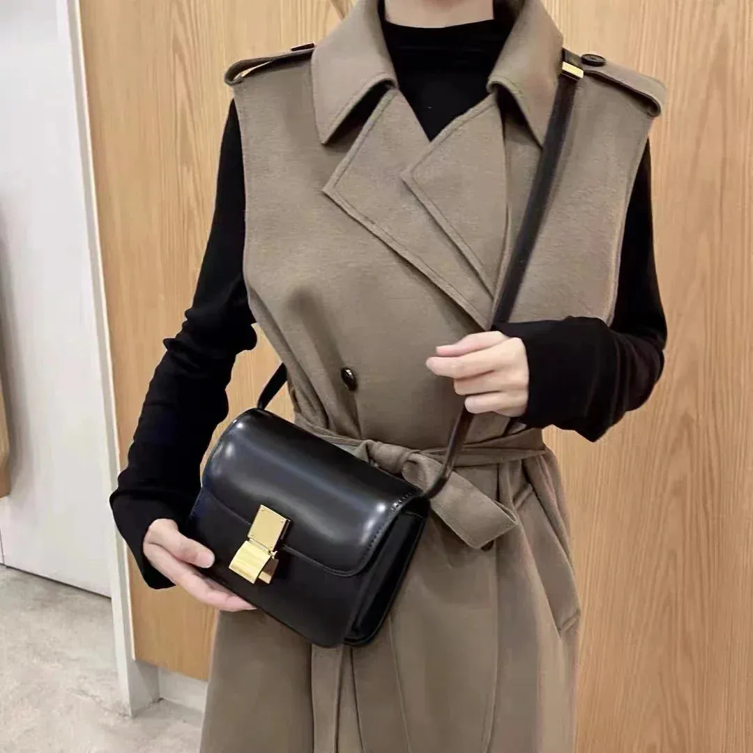 Amozae-Women’s Genuine Leather Shoulder Bag 2024 Trend Brand Small Square Bags Luxury Designer Handbag Fashion Messenger BagsTofu Bags