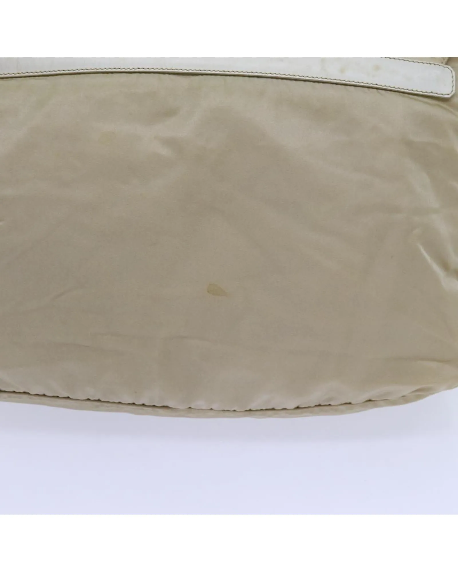 Beige Nylon Shoulder Bag with Adjustable Strap - Italian-made