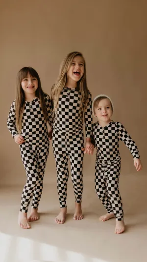 Black Checkered | Bamboo Two Piece Pajamas