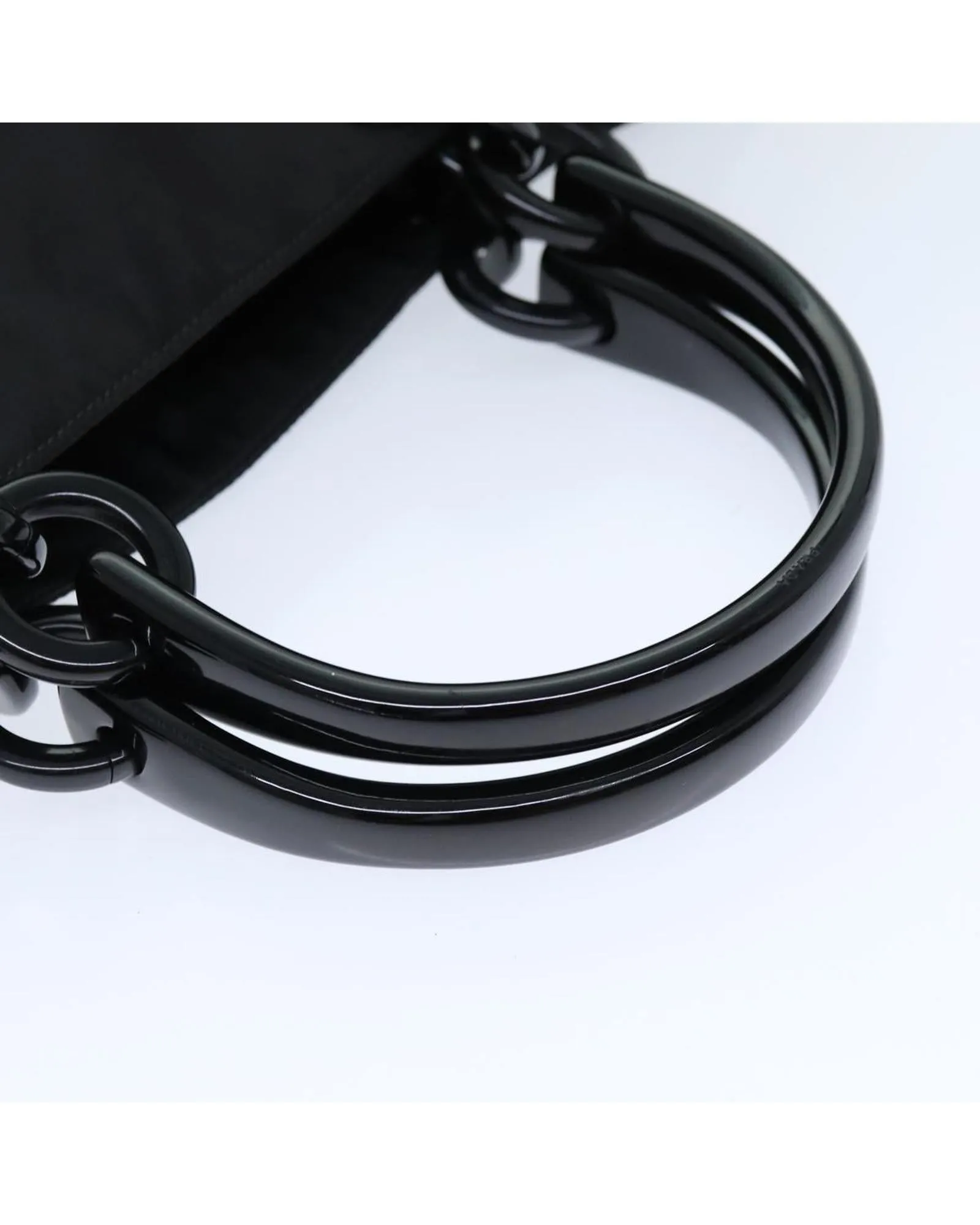 Black Nylon Hand Bag with Silver Hardware