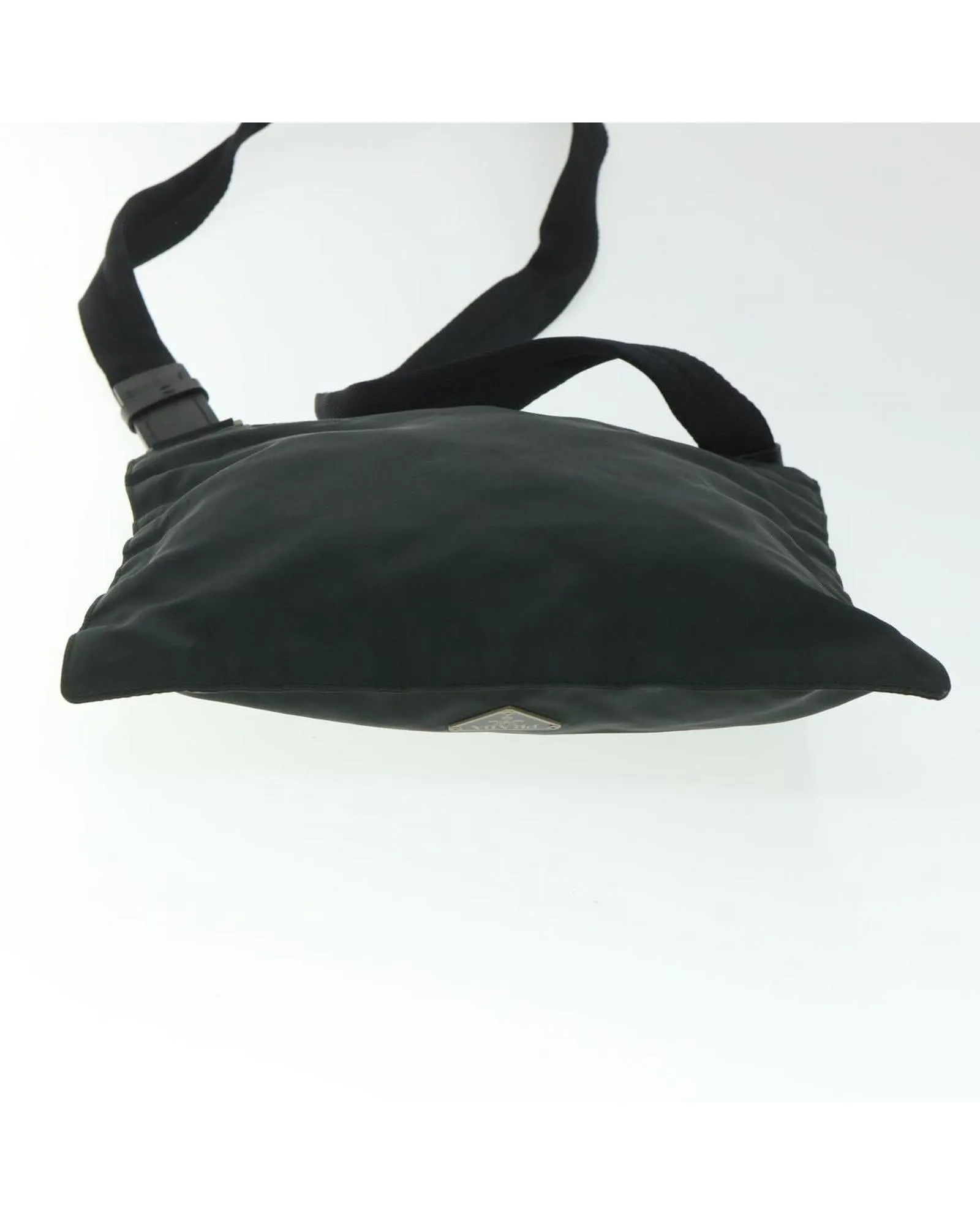 Black Nylon Shoulder Bag with Long Strap