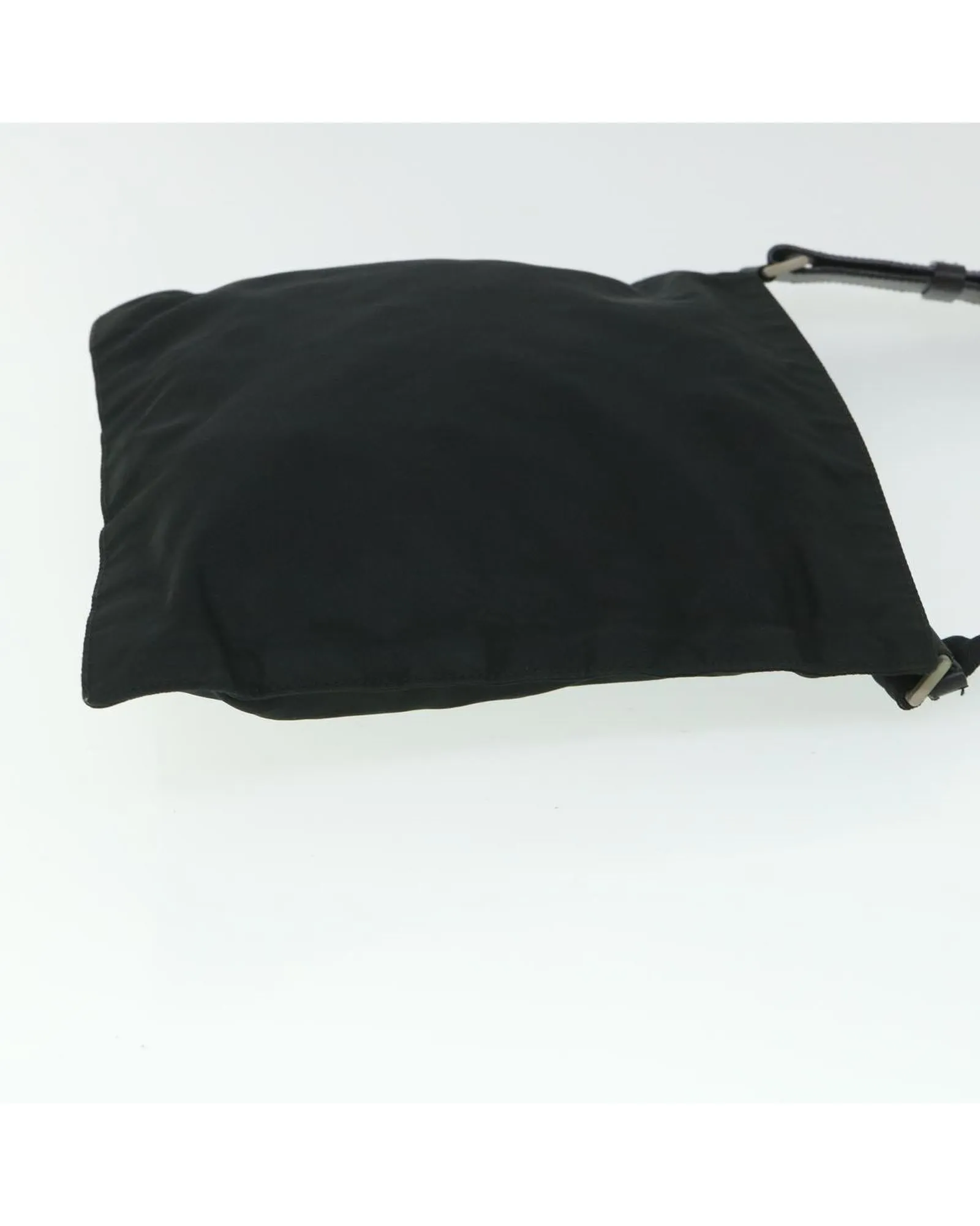 Black Nylon Shoulder Bag with Long Strap