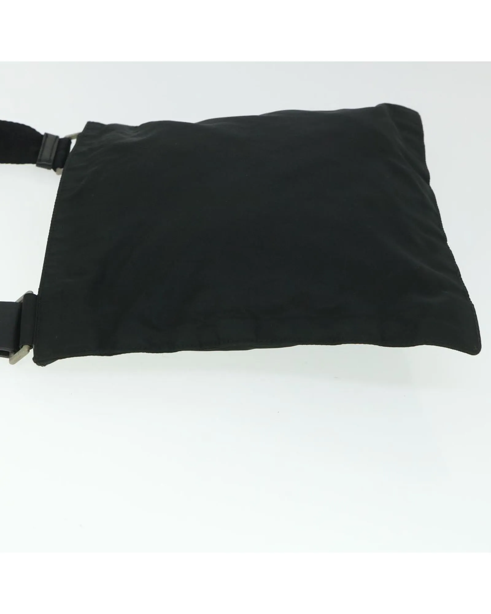 Black Nylon Shoulder Bag with Long Strap