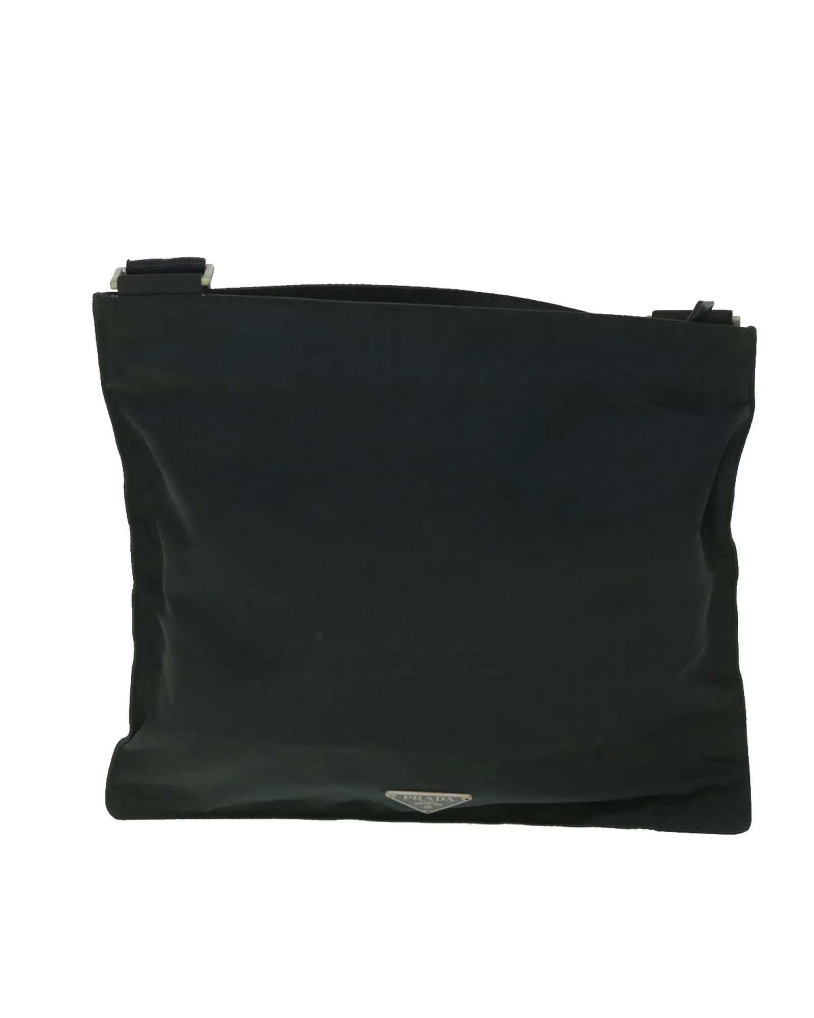 Black Nylon Shoulder Bag with Long Strap