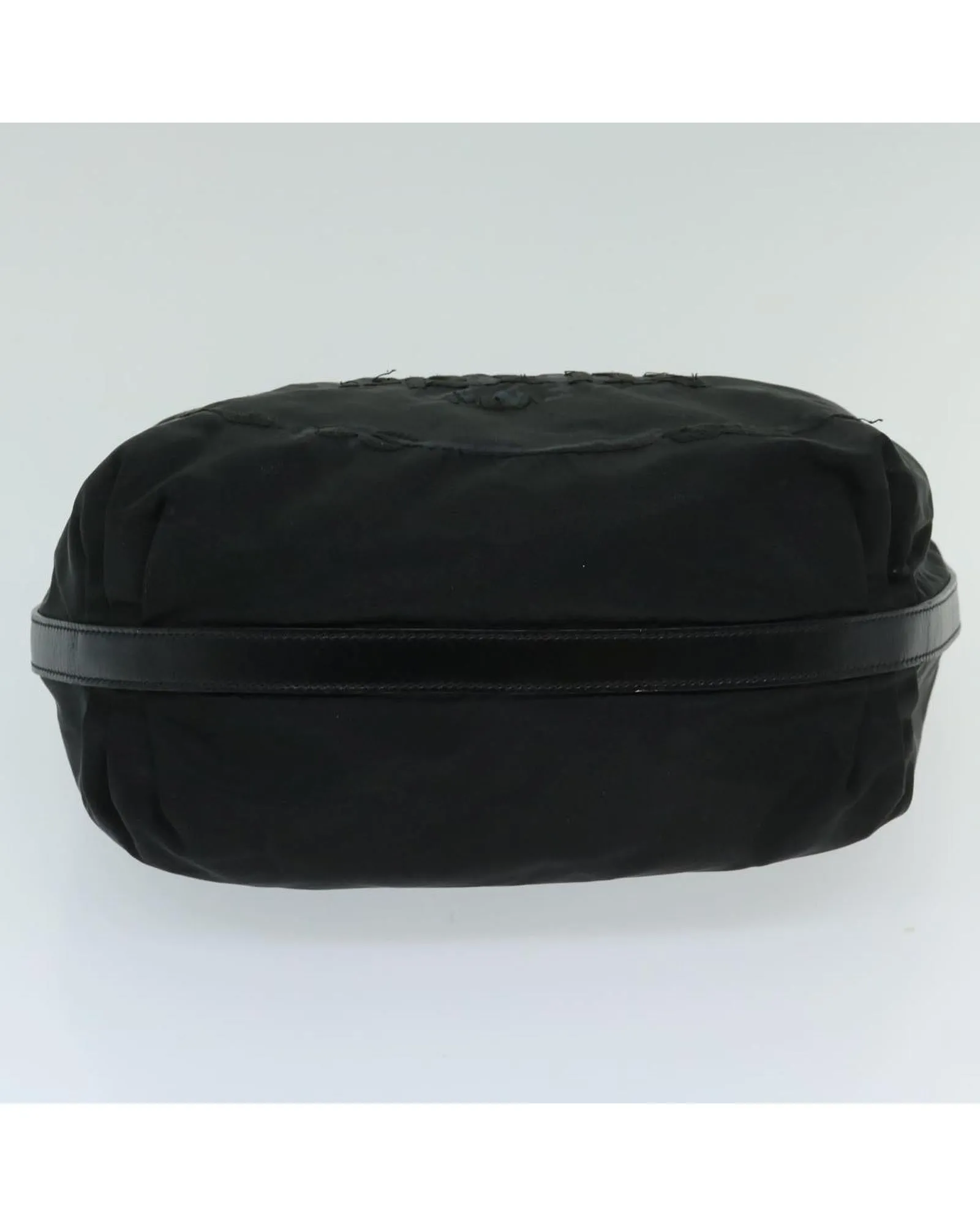 Black Nylon Shoulder Bag with Scratches and Rubbing - Made in Italy