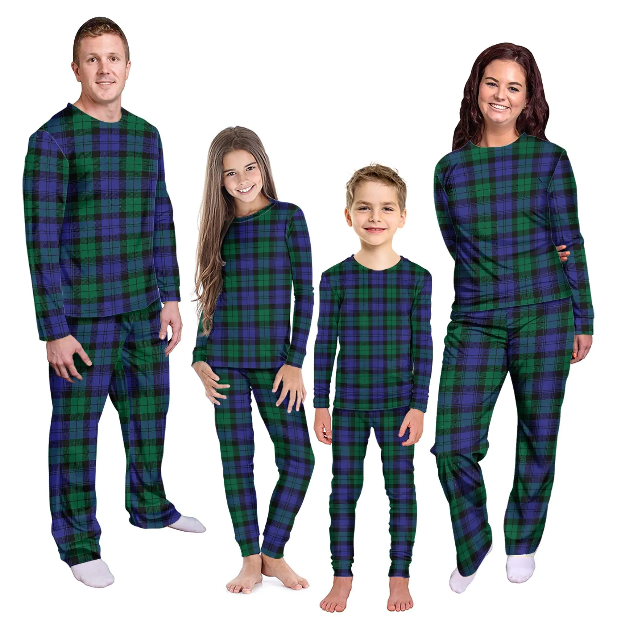 Black Watch Modern Tartan Pajamas Family Set