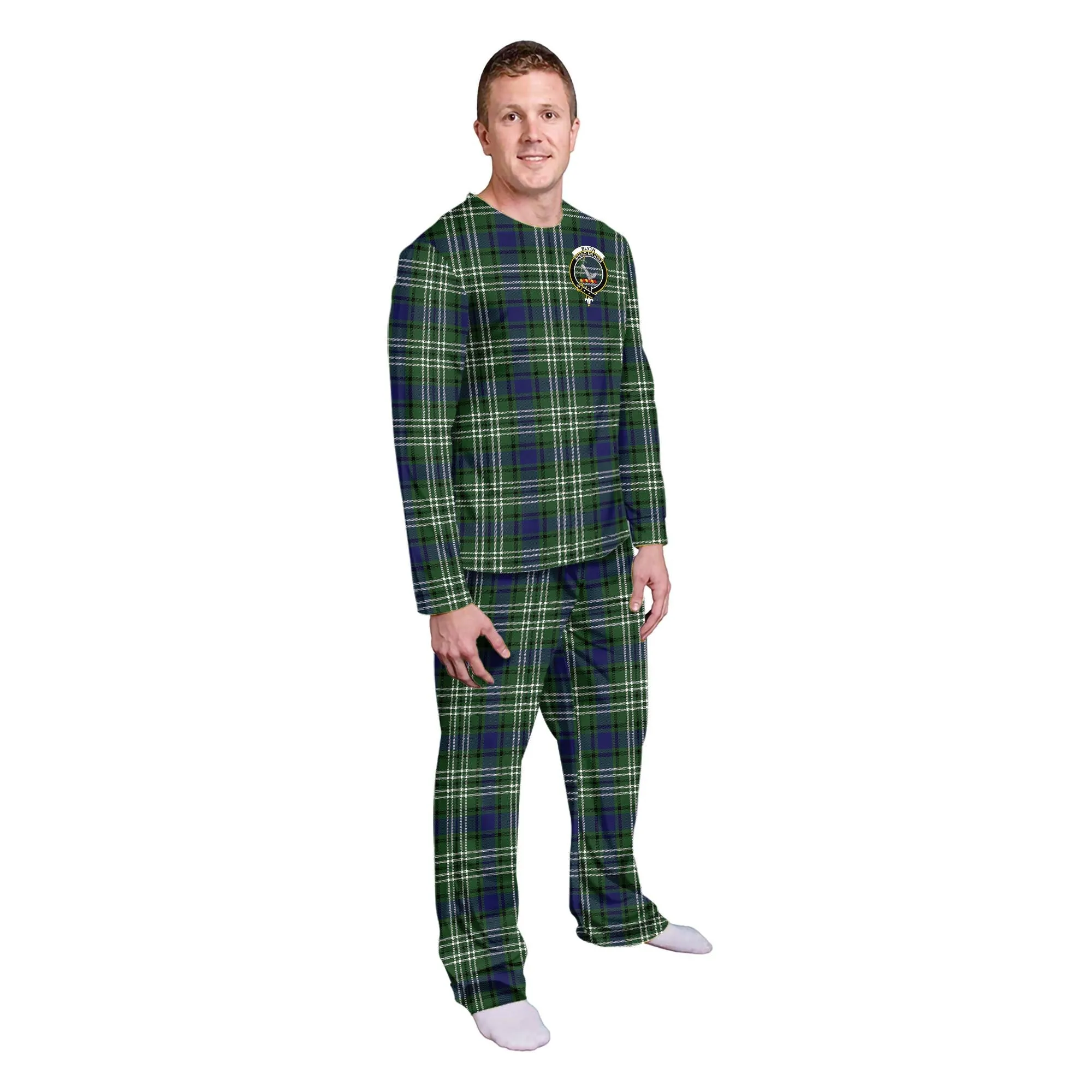 Blyth Tartan Pajamas Family Set with Family Crest