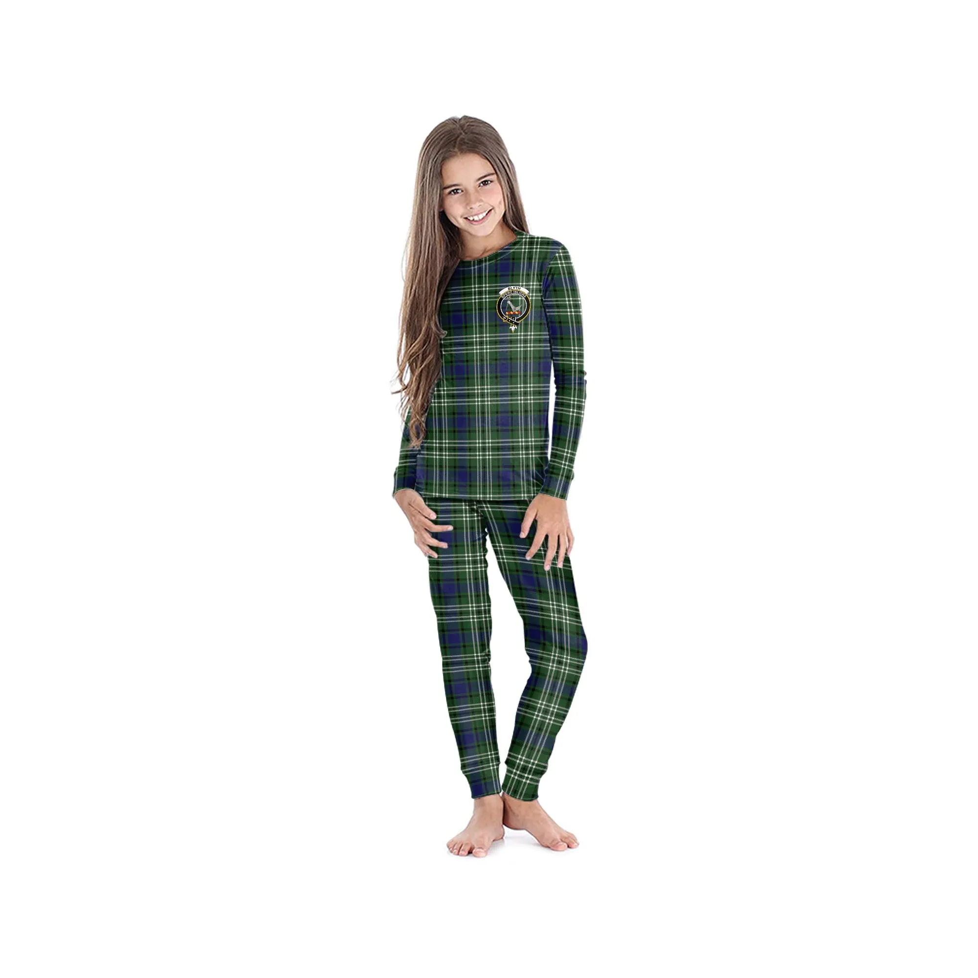 Blyth Tartan Pajamas Family Set with Family Crest