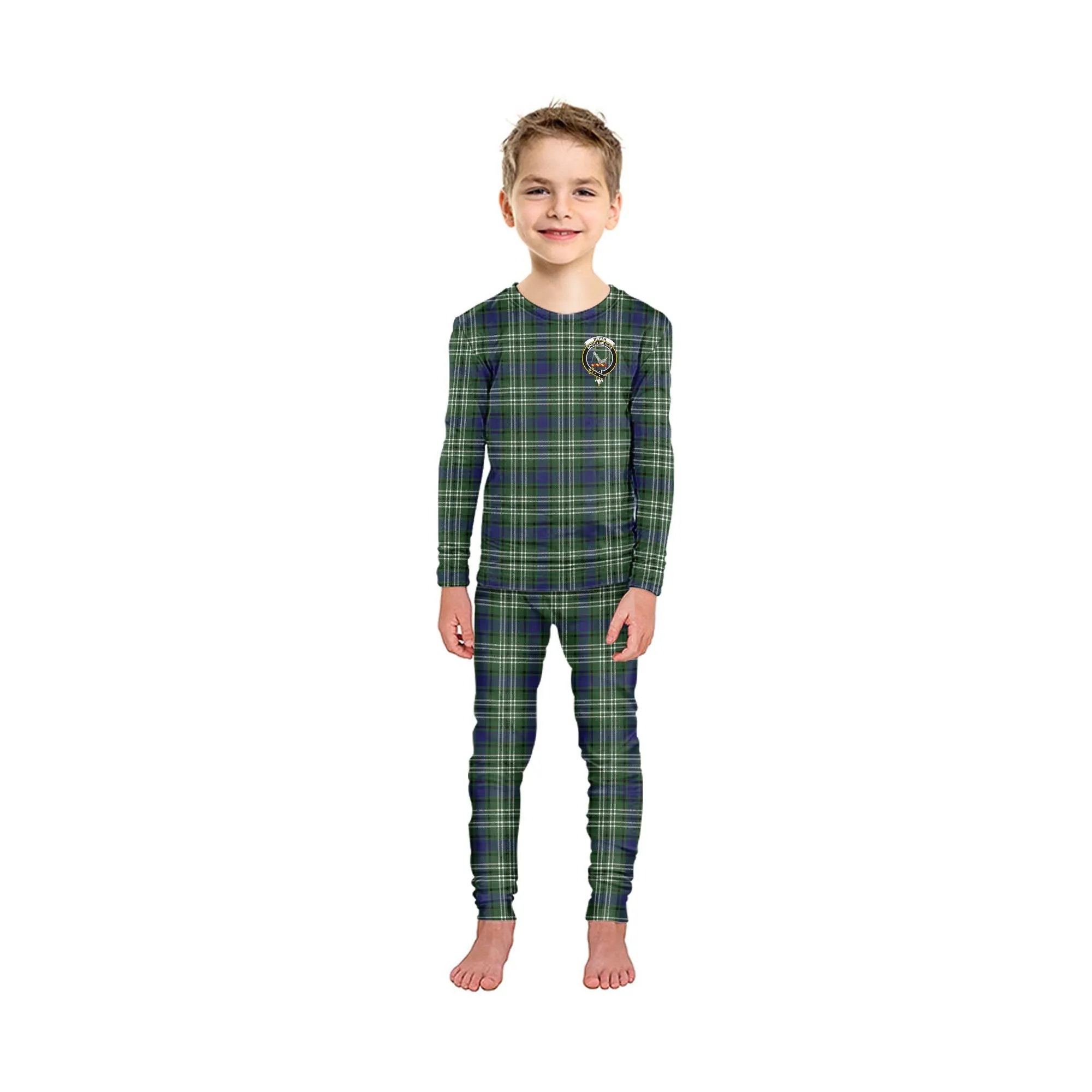 Blyth Tartan Pajamas Family Set with Family Crest