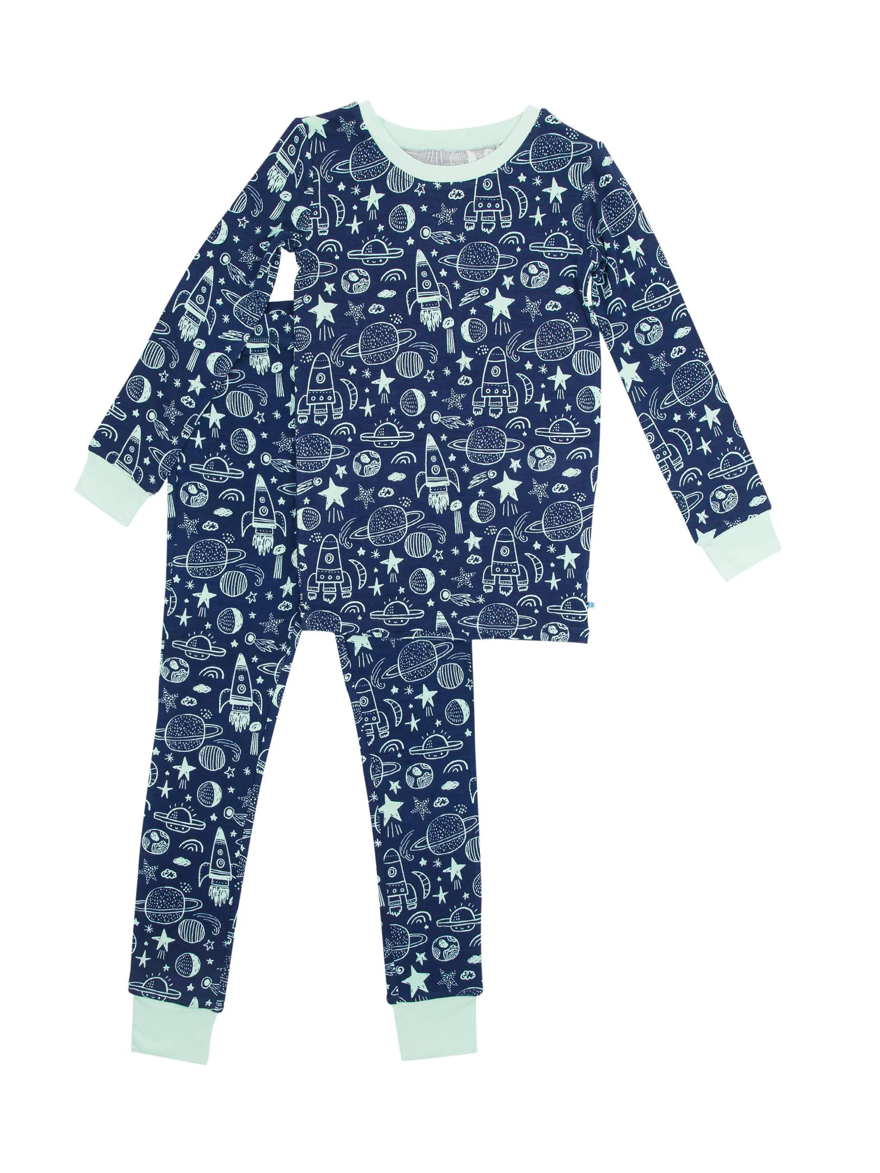 Boys Blast Off Bamboo Viscose Long Sleeve Pajama Set