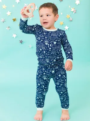 Boys Blast Off Bamboo Viscose Long Sleeve Pajama Set