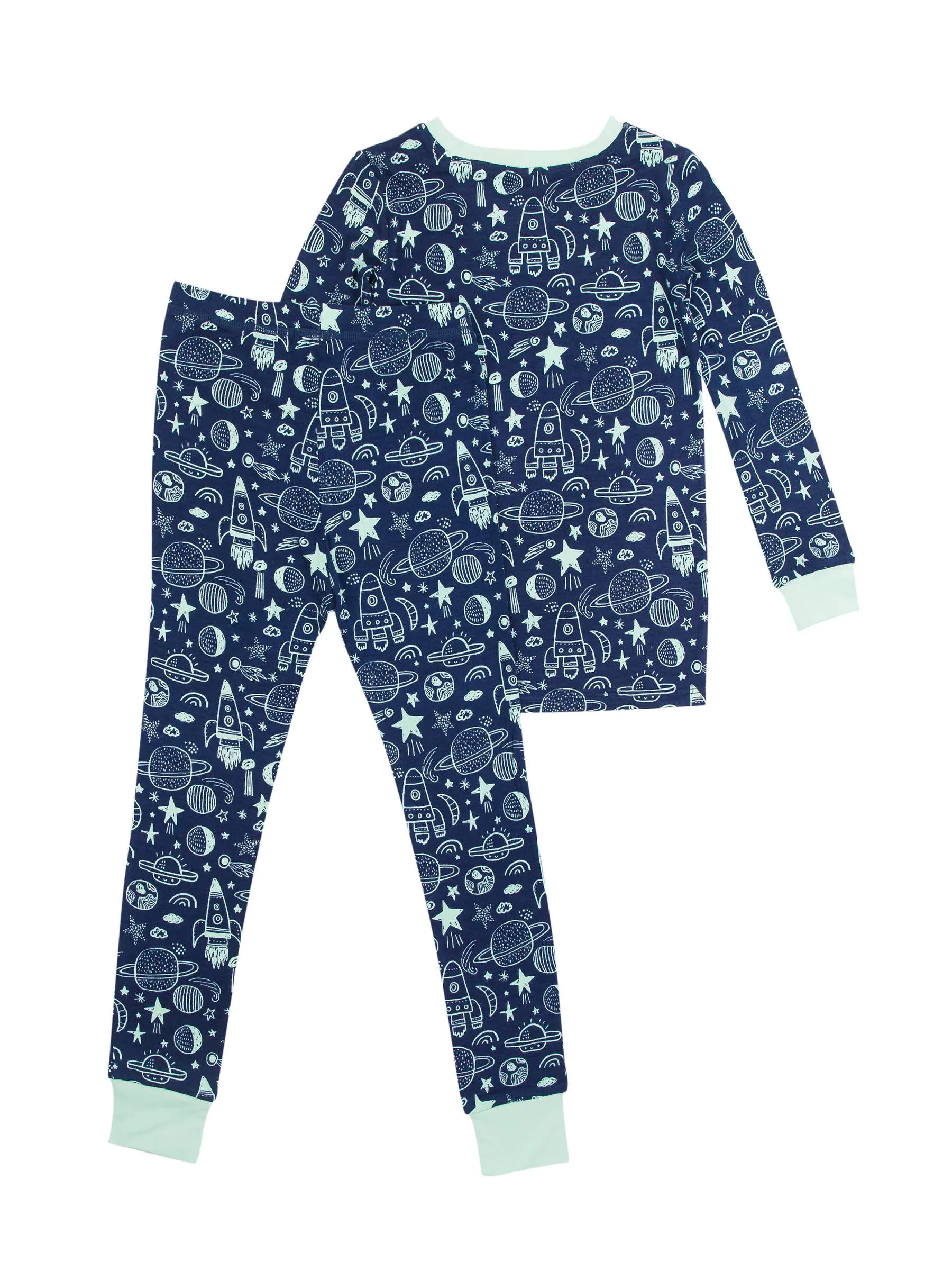 Boys Blast Off Bamboo Viscose Long Sleeve Pajama Set