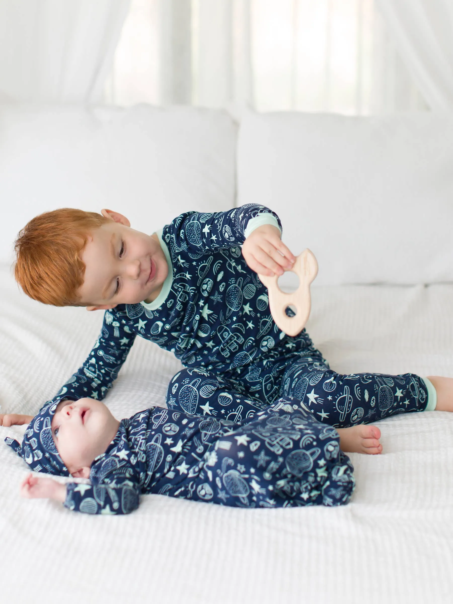 Boys Blast Off Bamboo Viscose Long Sleeve Pajama Set