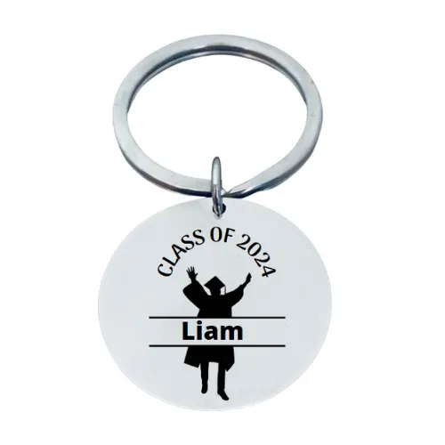 Boys Personalized 2024 Graduation Keychain