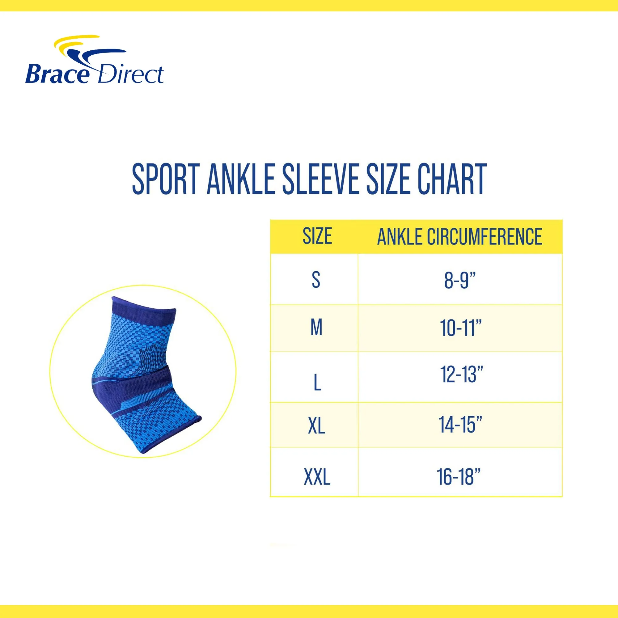 Brace Direct Sport Ankle Compression Support Sleeve