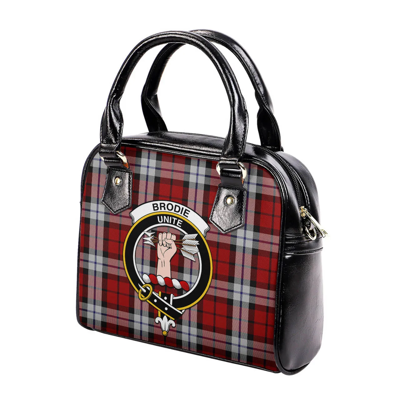 Brodie Dress Tartan Shoulder Handbags with Family Crest