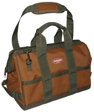 Bucket Boss Original Series 60016 Gatemouth Tool Bag, 16 in W, 9 in D, 12 in H, 16-Pocket, Poly Ripstop Fabric, Brown :EA: QUANTITY: 1