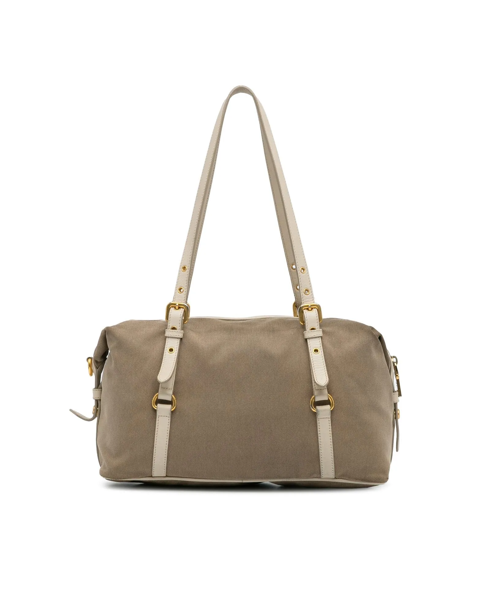 Canvas Shoulder Bag with Zip Closure