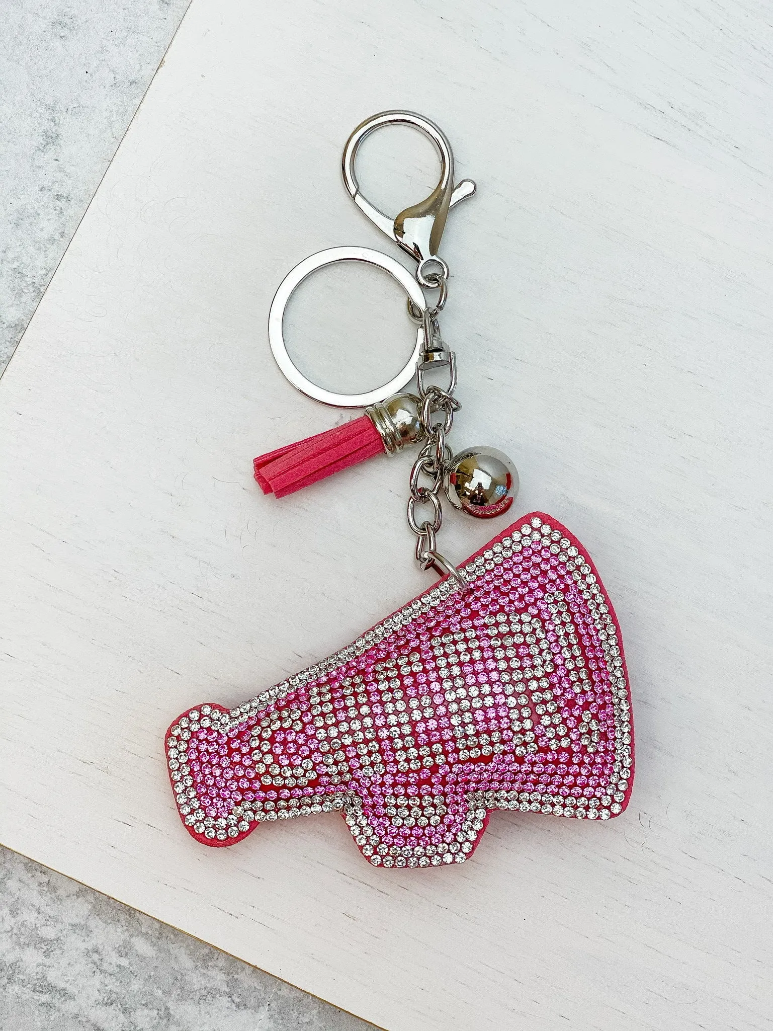 'Cheer' Megaphone Glitzy Key Chains