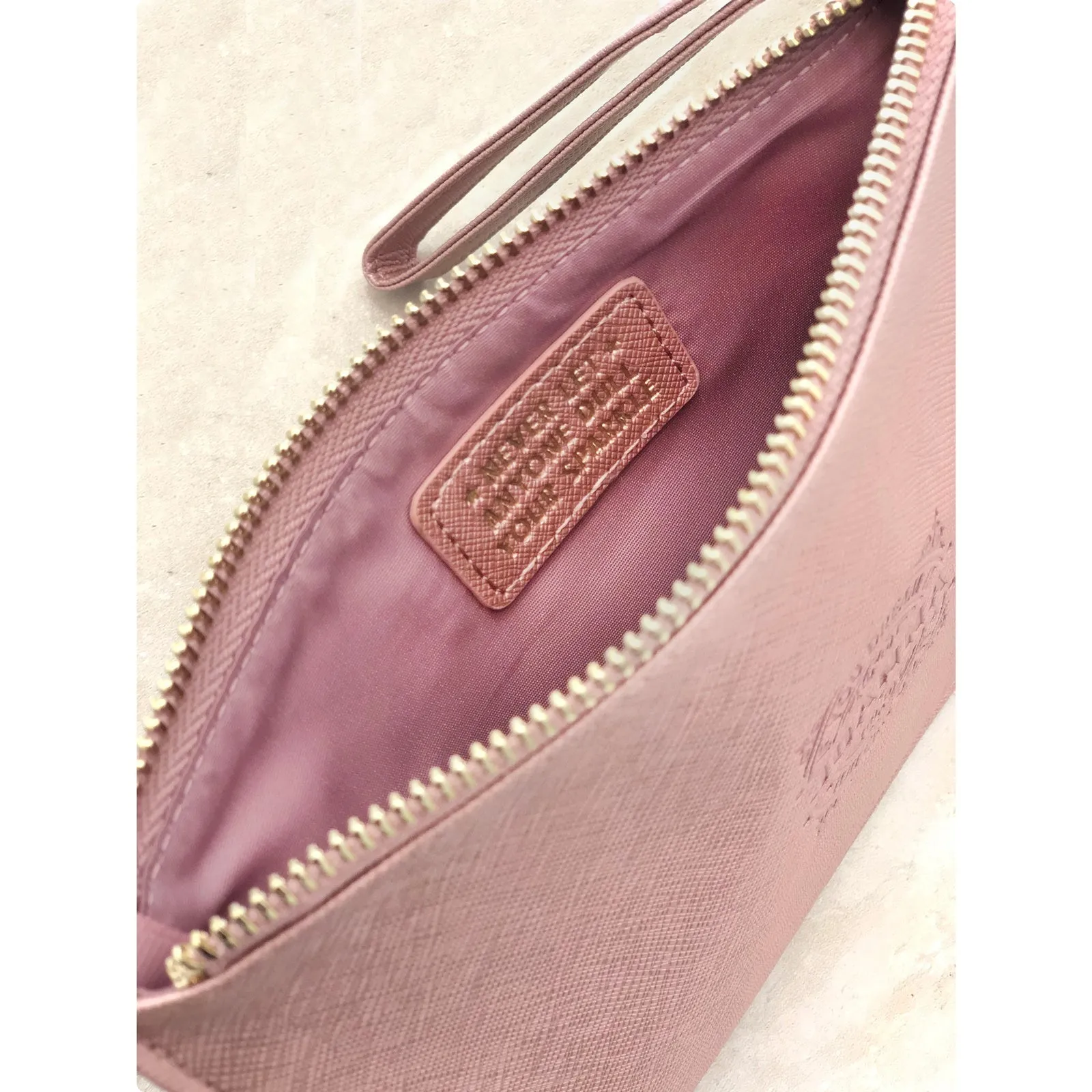 Clutch Bag With Handle & Embossed Text "Alice"