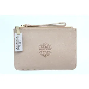 Clutch Bag With Handle & Embossed Text "Alice"