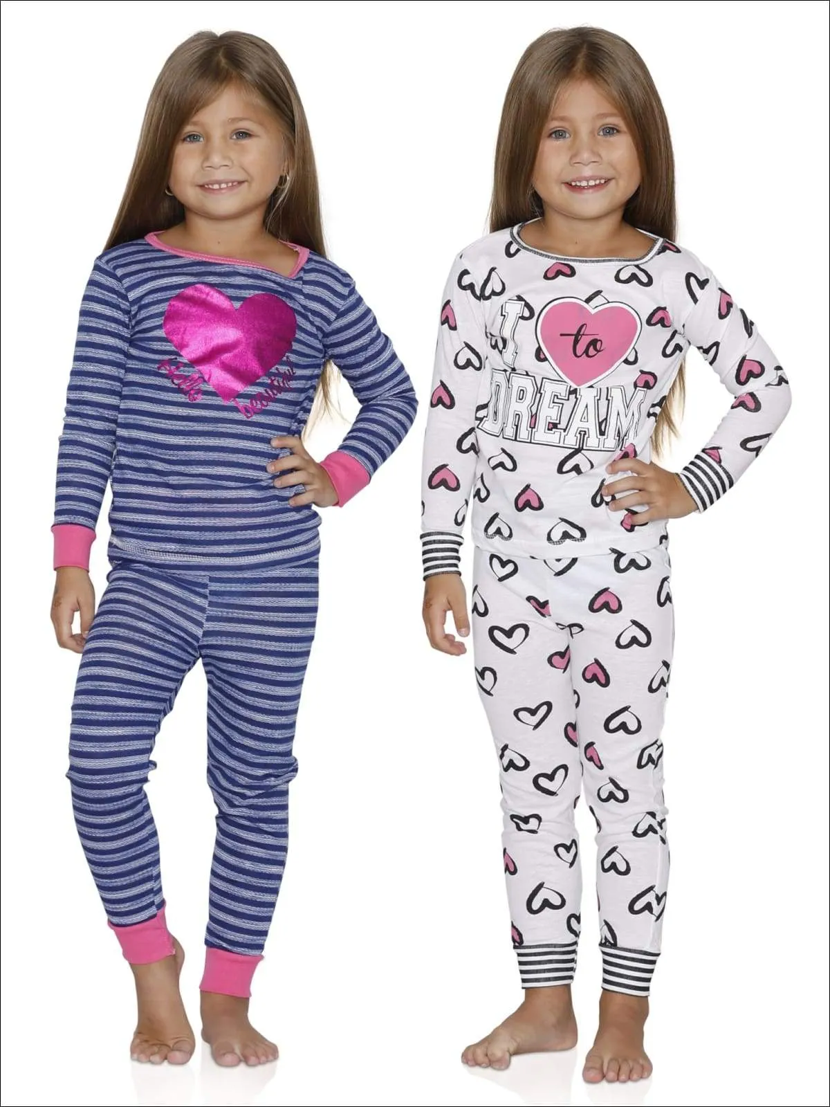 Cozy Couture  Girls' I Love to Dream Space DYE Hello Cotton Pajamas