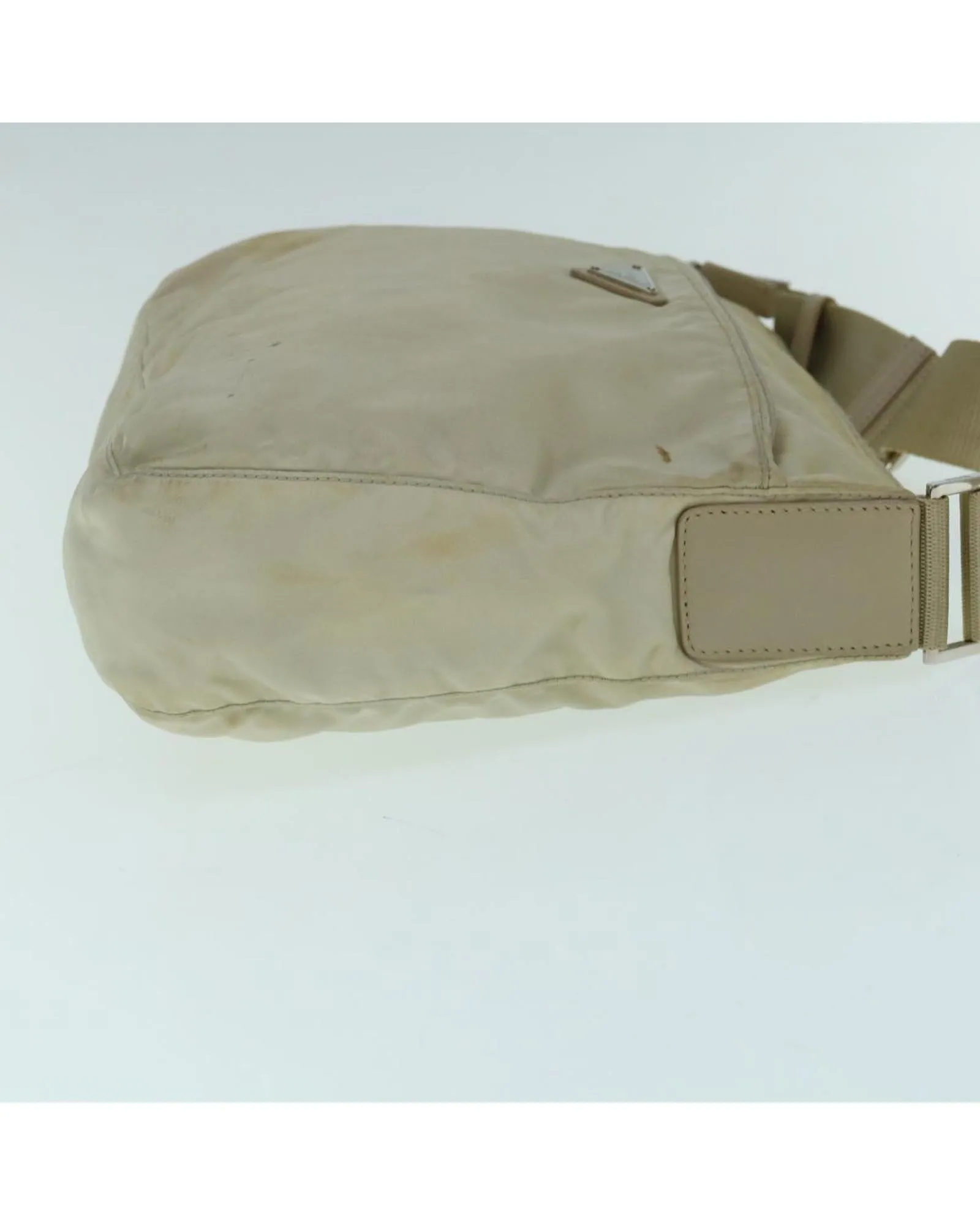 Cream Nylon Shoulder Bag with Adjustable Strap - Pre-owned (SKU 62773)