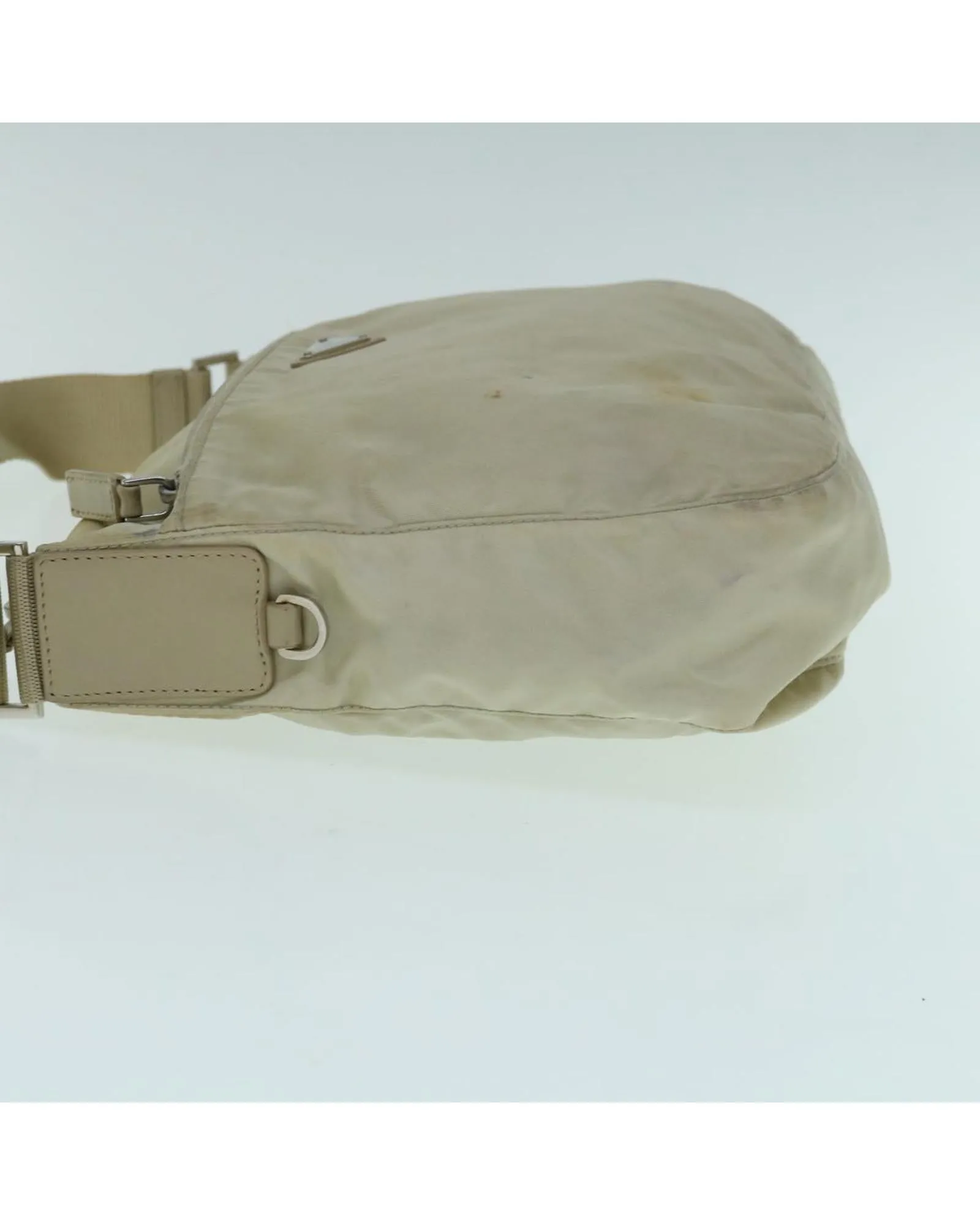 Cream Nylon Shoulder Bag with Adjustable Strap - Pre-owned (SKU 62773)