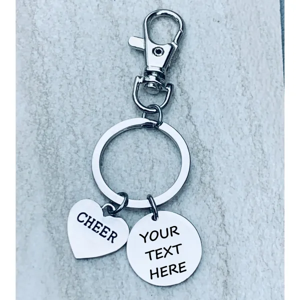 Custom Engraved Cheerleading All Star Worlds, Summit Zipper Pull Keychain