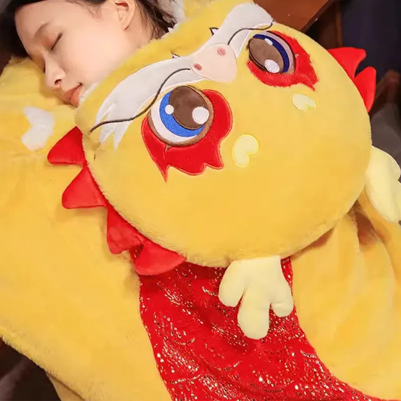 Cute Cartoon Dragon Plush Wearable Hooded Blanket