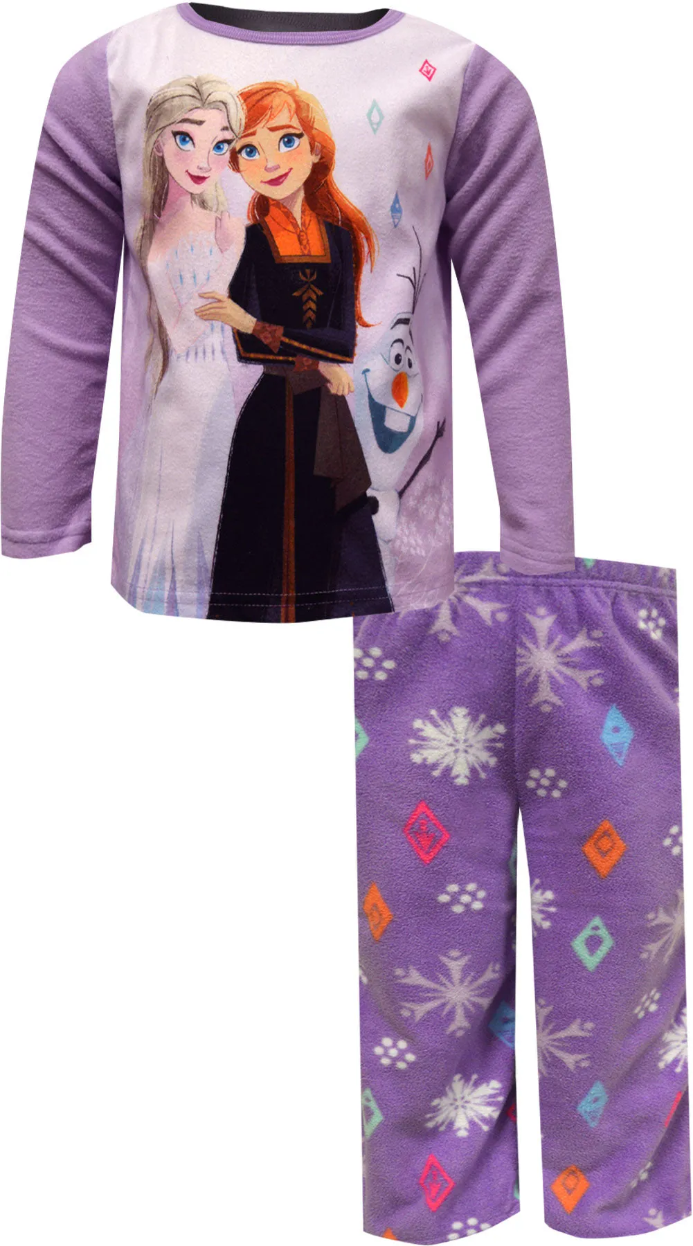 Disney Frozen Princesses Elsa and Anna Cozy Fleece Toddler Pajama