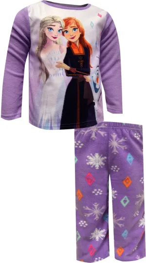 Disney Frozen Princesses Elsa and Anna Cozy Fleece Toddler Pajama