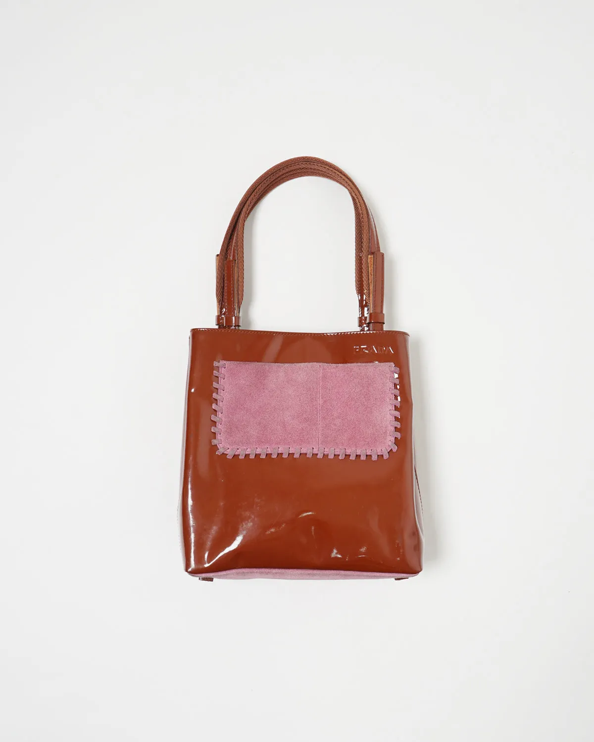 Enamel x Suede Hand Bag