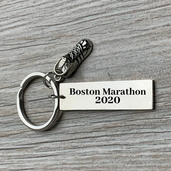 Engraved Runner Bar Keychain