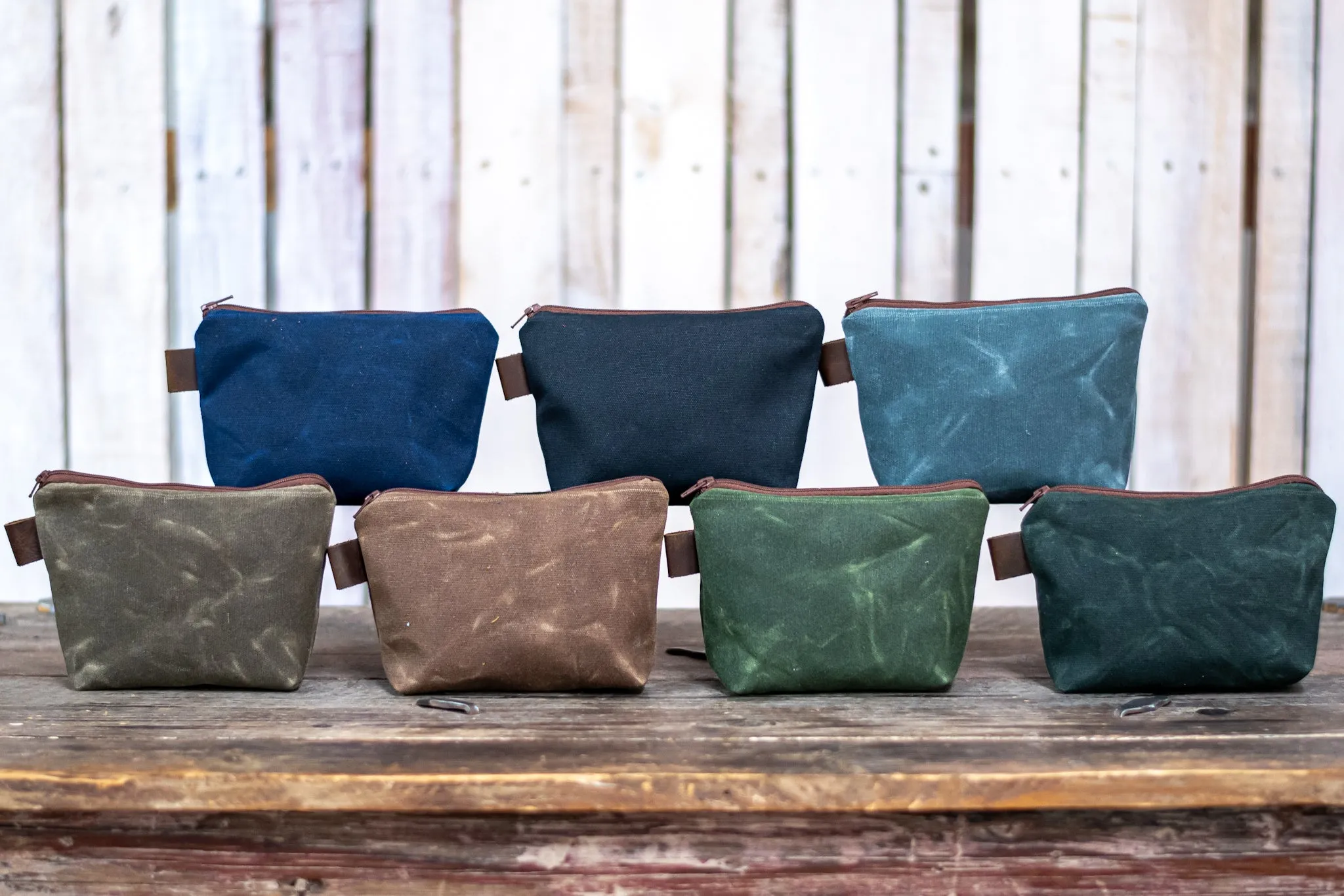 Flagship Colors | Handmade Waxed Canvas Zipper Pouch