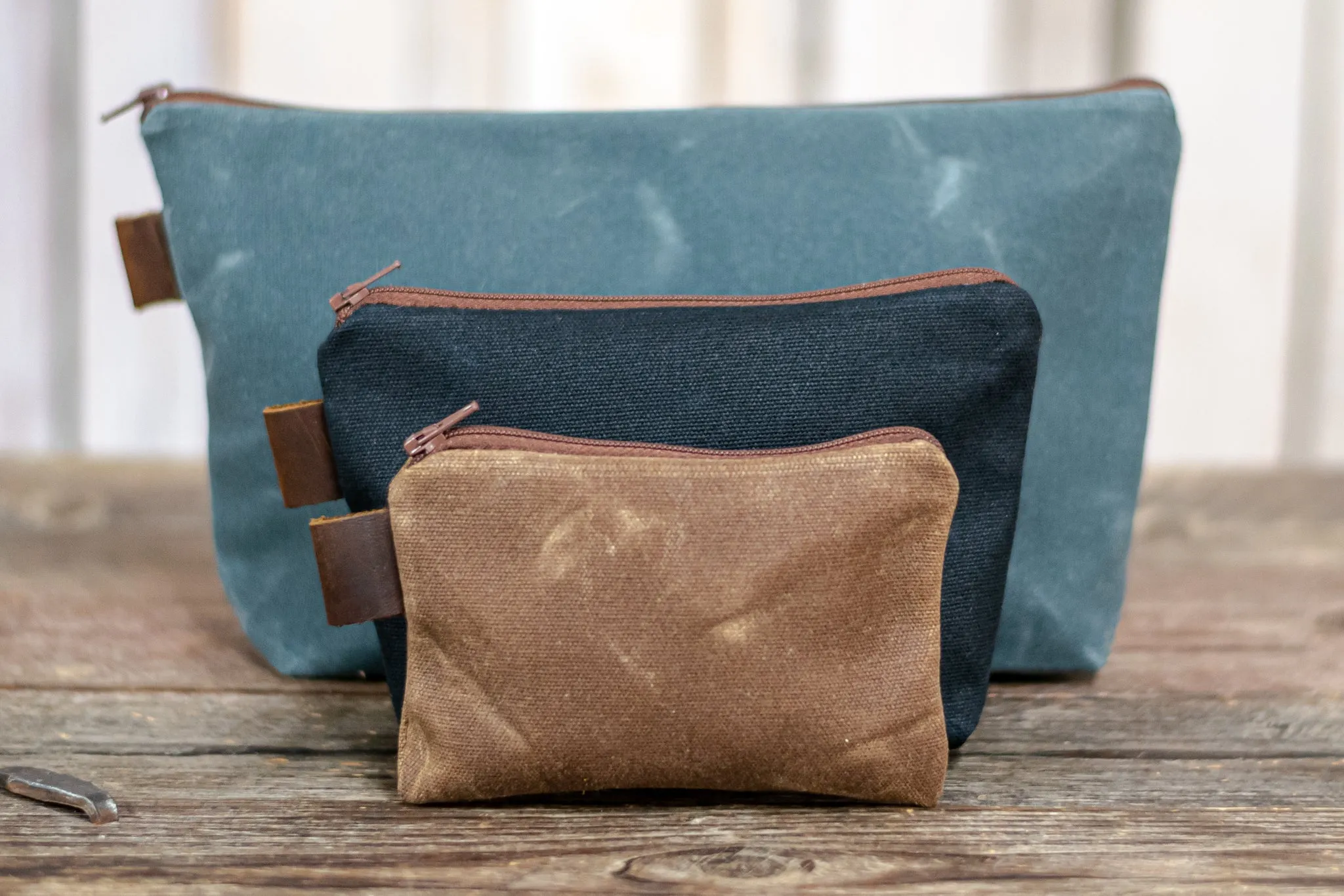 Flagship Colors | Handmade Waxed Canvas Zipper Pouch