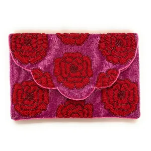 Floral Beaded Clutch Purse