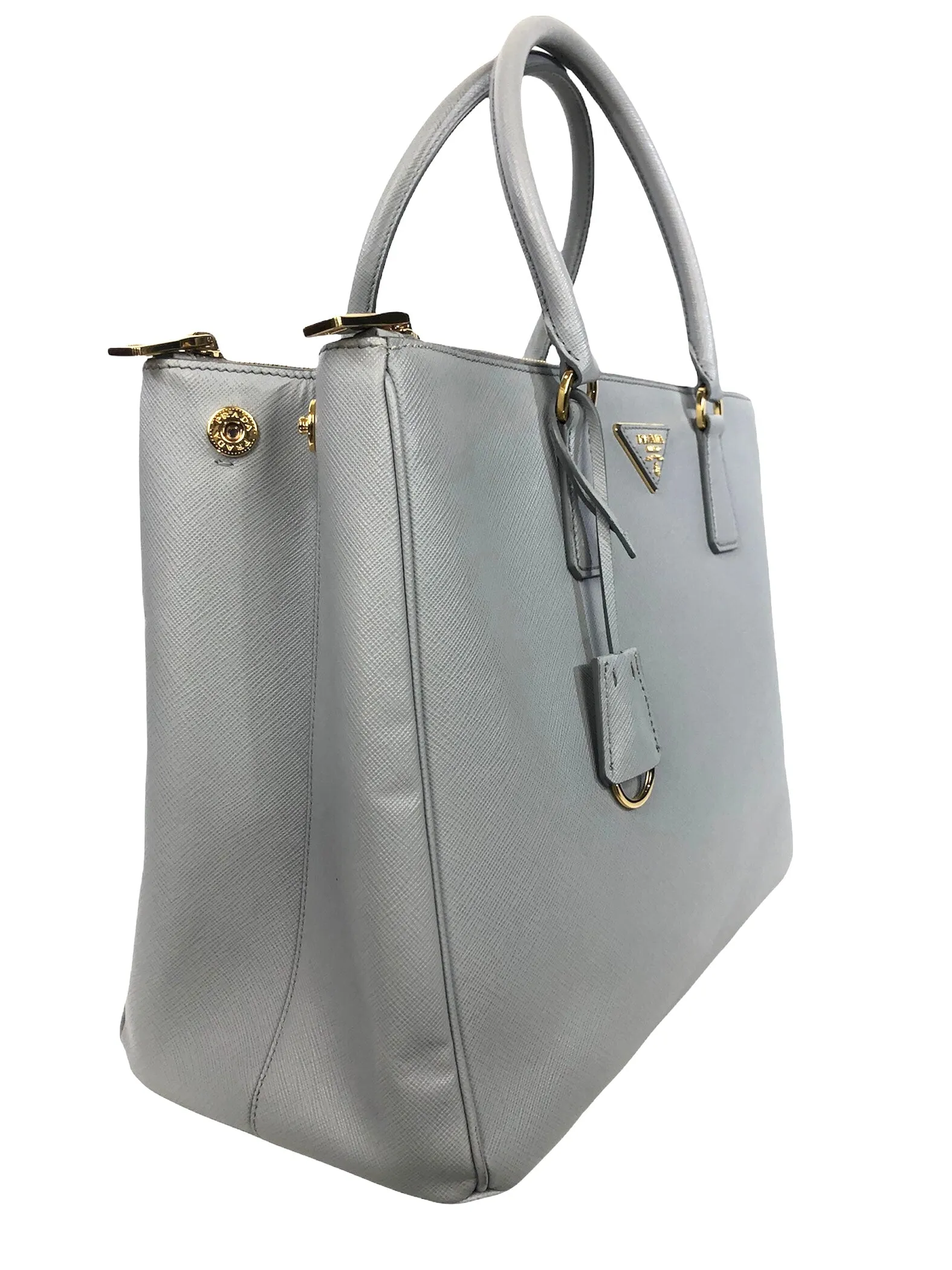 Galleria Grey Saffiano Leather Convertible Bag/Tote | Size Extra Large