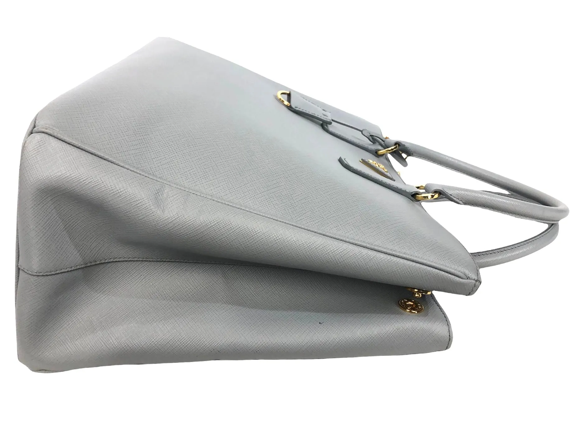 Galleria Grey Saffiano Leather Convertible Bag/Tote | Size Extra Large