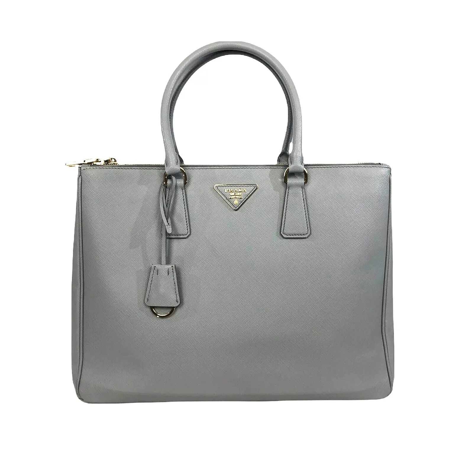 Galleria Grey Saffiano Leather Convertible Bag/Tote | Size Extra Large