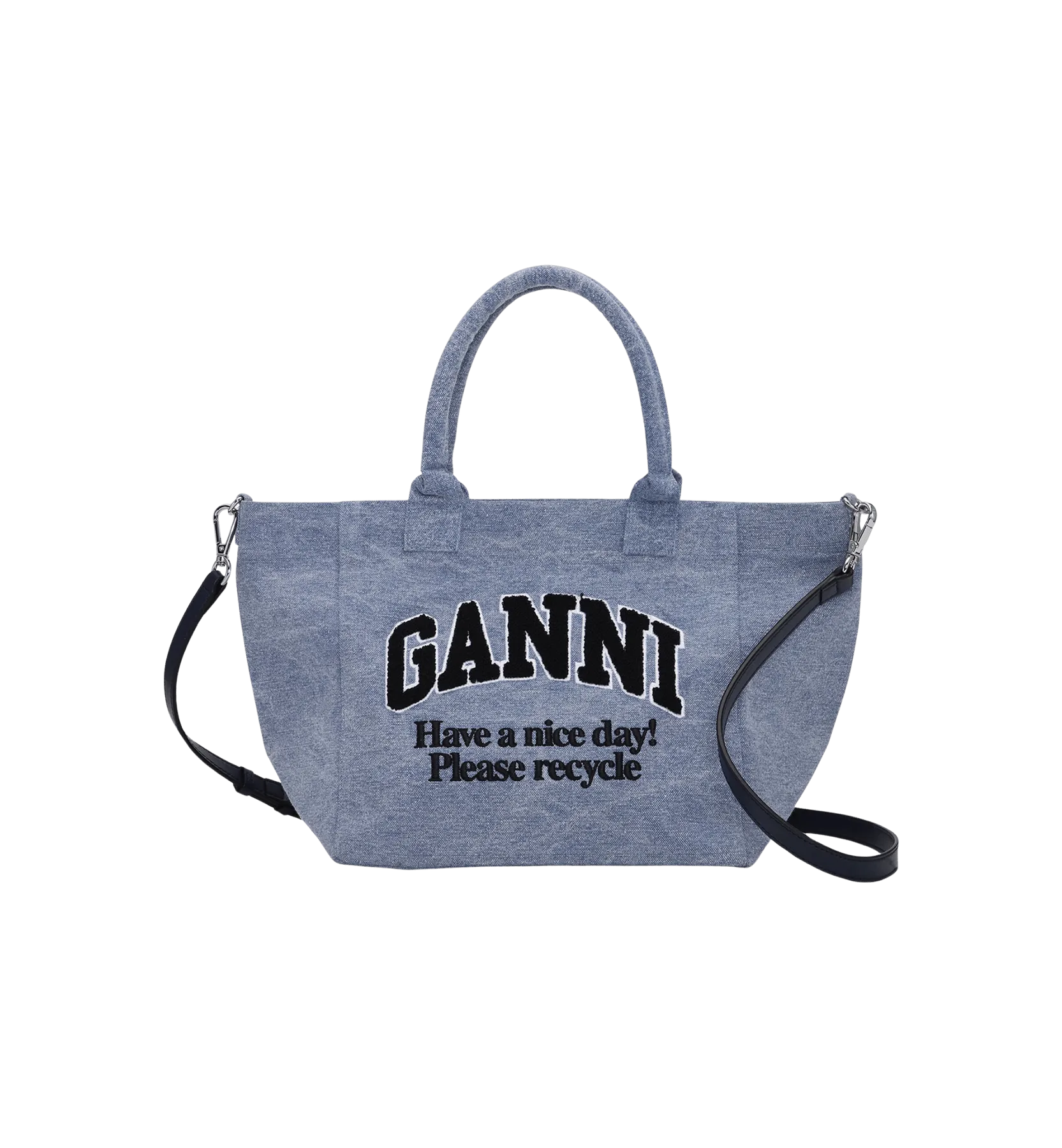 GANNI Washed Denim Small Easy Shopper