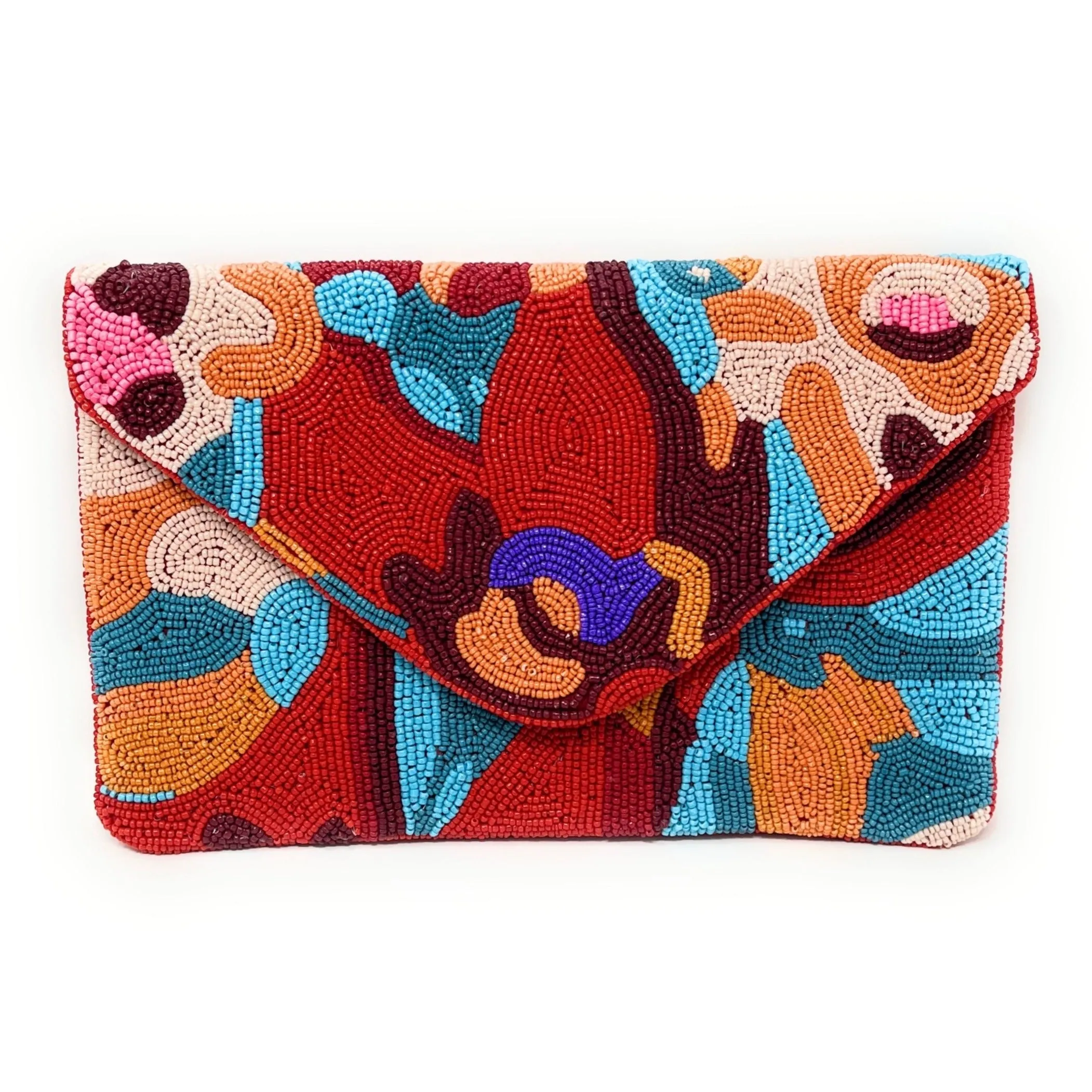 Gia Beaded Floral Clutch Purse