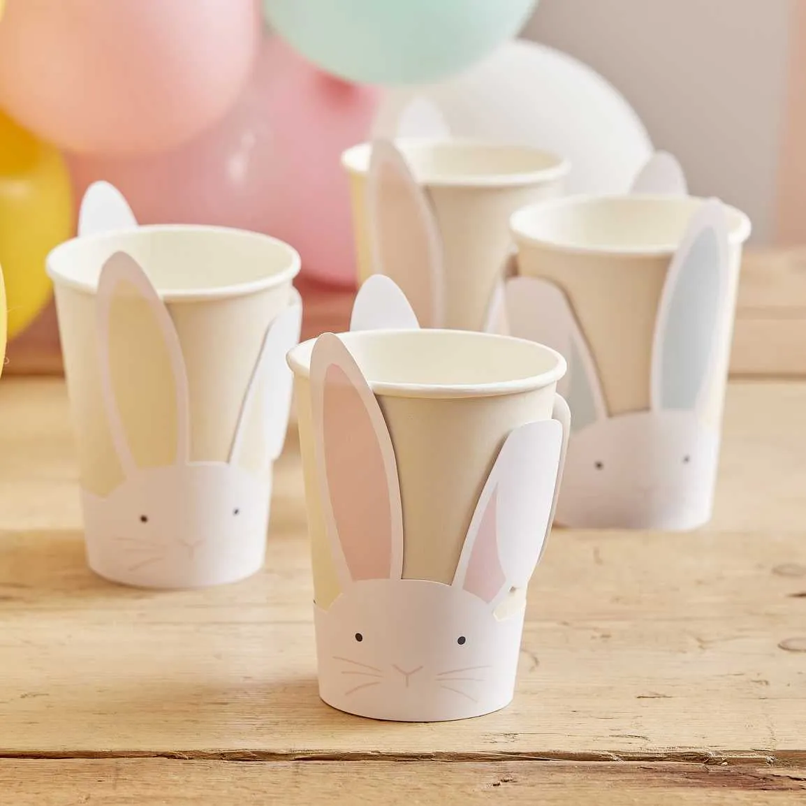 Ginger Ray Pastel Easter Bunny Paper Cups - 8 Pkt