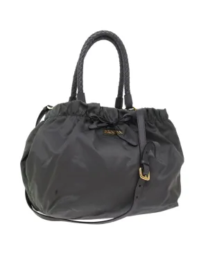 Gray Nylon 2way Hand Bag - Authentic