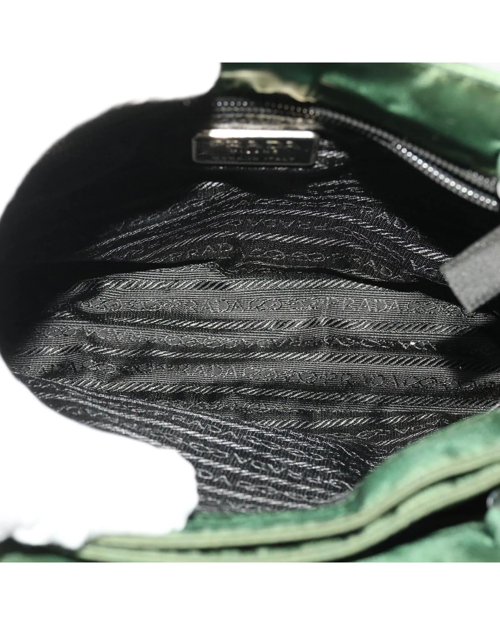 Green Nylon Hand Bag with Authenticity Card