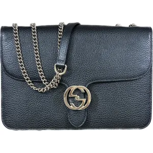 Gucci Medium Dollar Interlocking G Shoulder Bag - Black