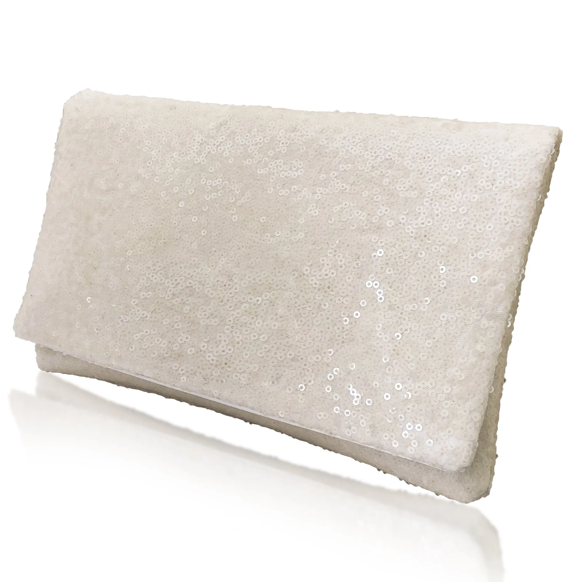 Ivory sequin plain clutch handbag