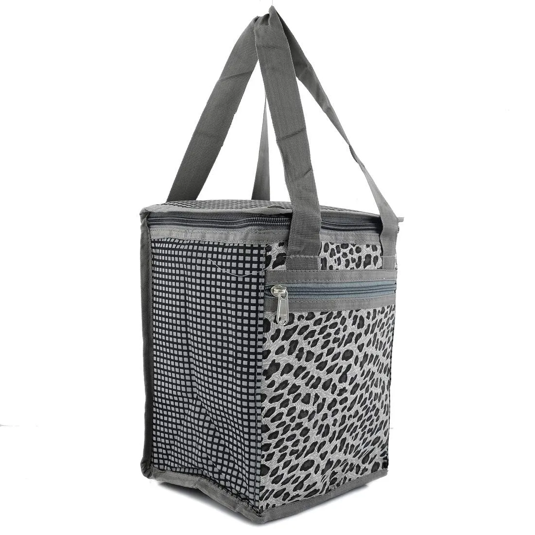 Kuber Industries Tiger Print Design Canvas Waterproof Lunch Bag, Suitable for 3 Compartment (Grey) - (CTLTC038974)